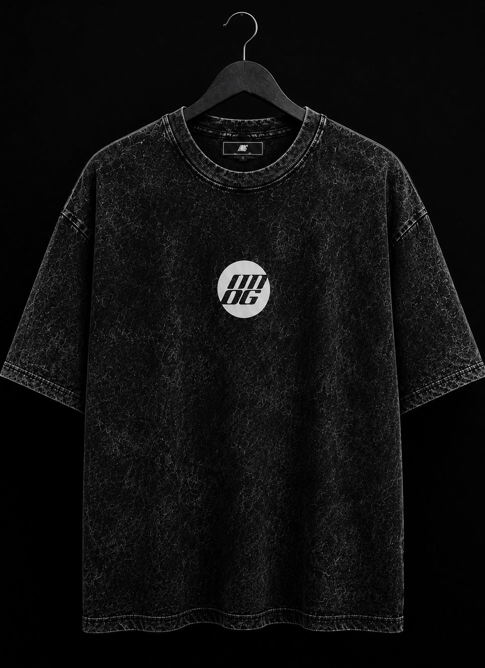 WHY YOU SO EMOTIONLESS ? BLACK ACID WASH OVERSIZED T SHIRT