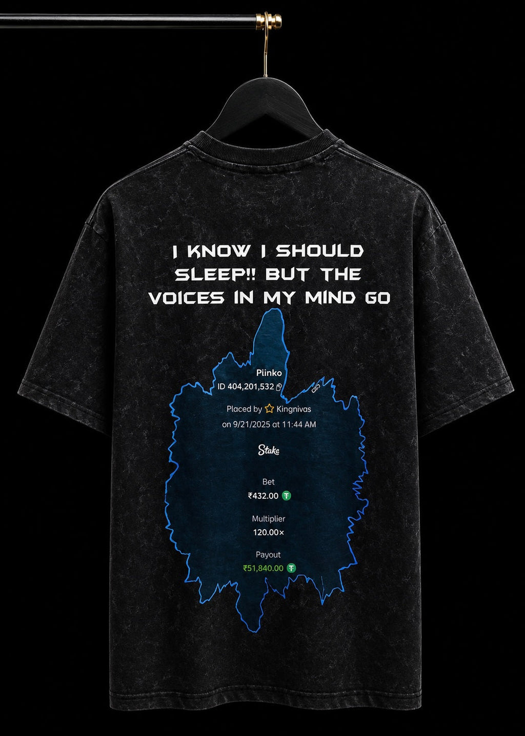 MY MIND GAMBLING BLACK ACID WASH OVERSIZED T SHIRT