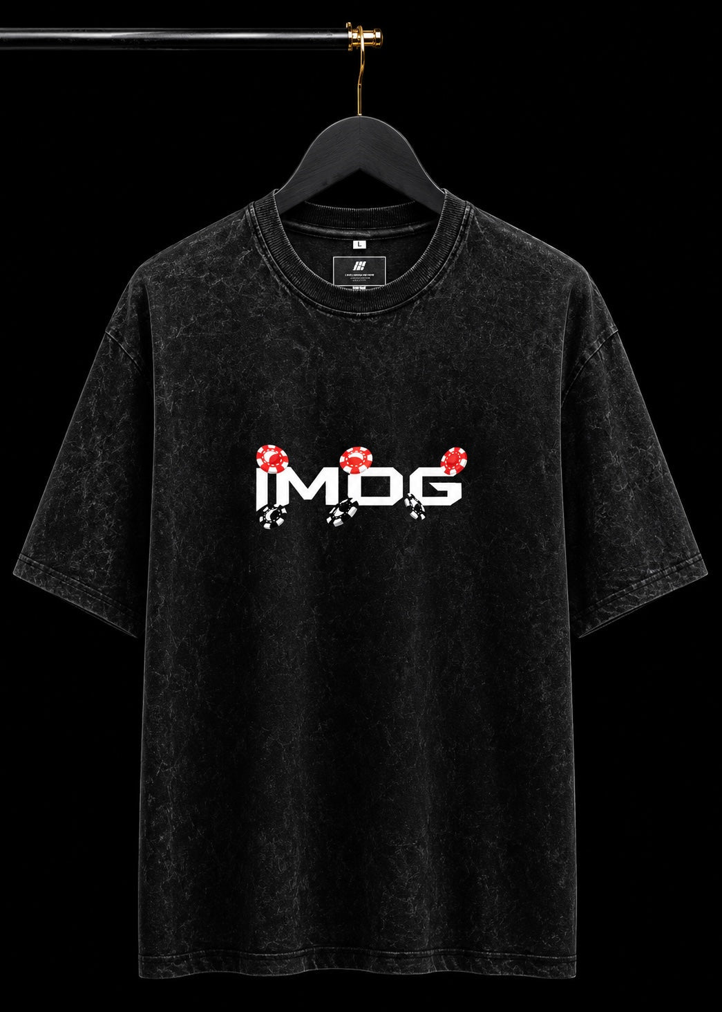 MY MIND GAMBLING BLACK ACID WASH OVERSIZED T SHIRT