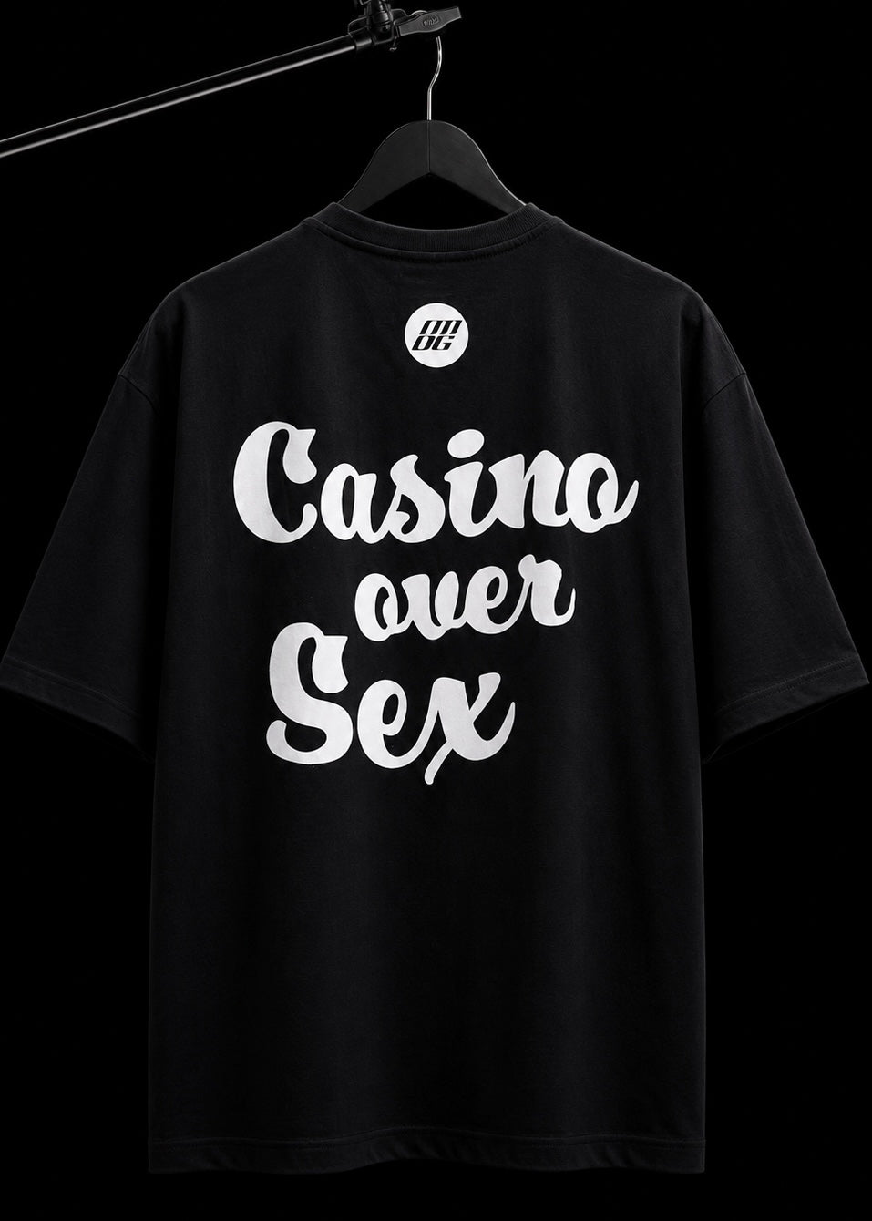 CASINO OVER SEX OVERSIZED BLACK T SHIRT