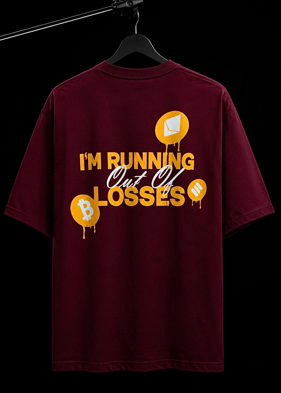 OUT OF LOSSES OVERSIZED MAROON T SHIRT