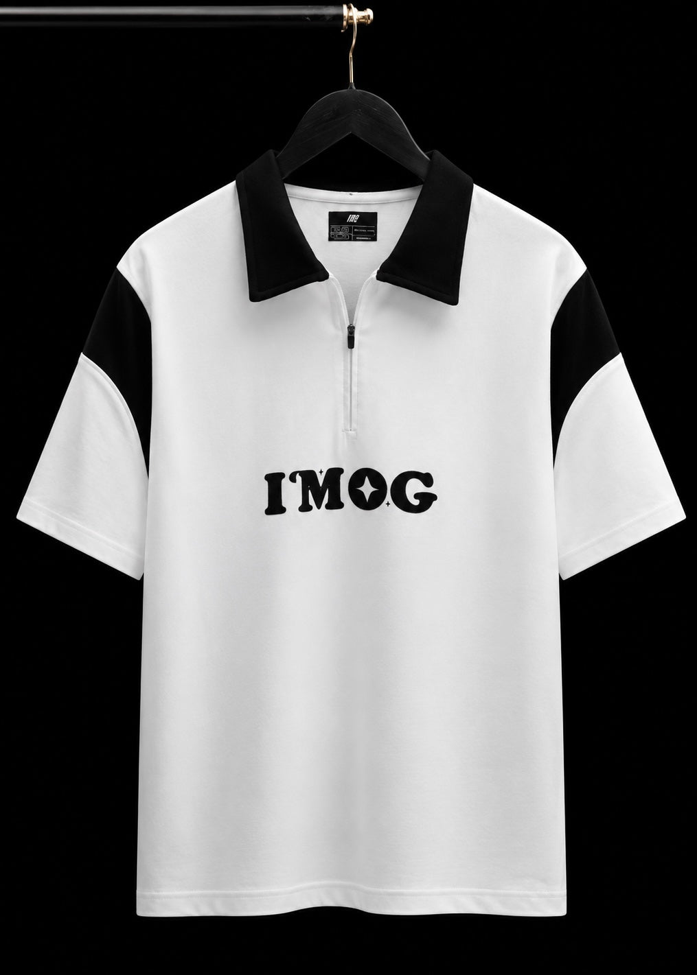 HARSHAD MEHTA WHITE OVERSIZED POLO T SHIRT