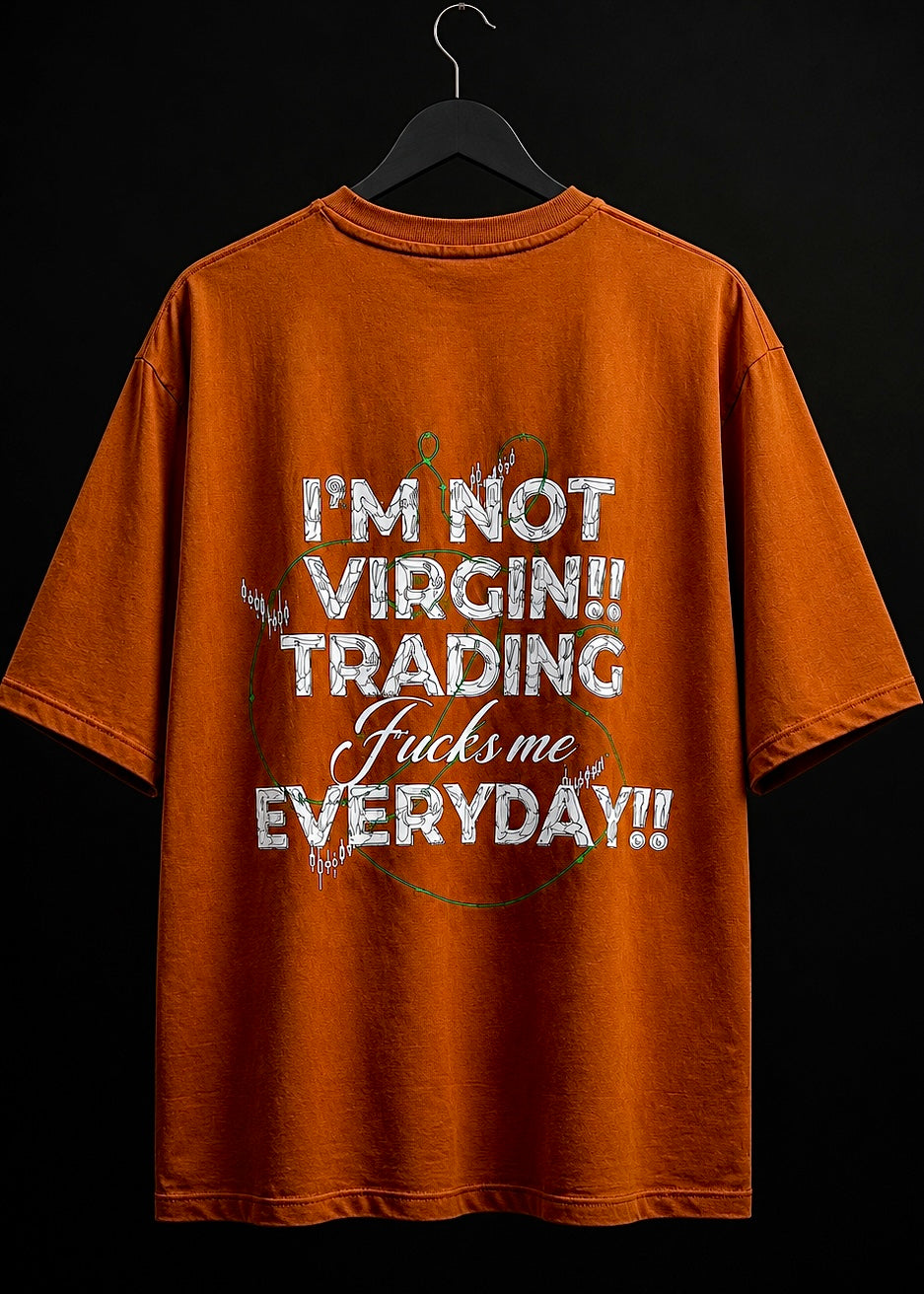 I’M NOT VIRGIN TRADING OVERSIZED BROWN T SHIRT