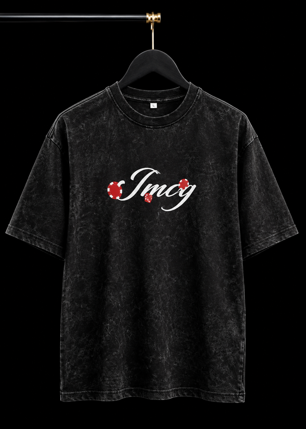 I’M NOT VIRGIN GAMBLING BLACK ACID WASH OVERSIZED T SHIRT