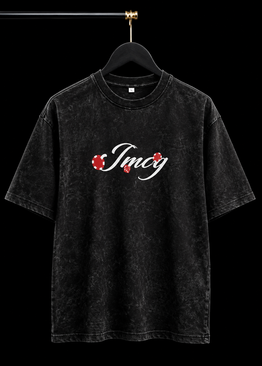 I’M NOT VIRGIN GAMBLING BLACK ACID WASH OVERSIZED T SHIRT